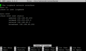 2. Setting IP address di /etc/network/interfaces